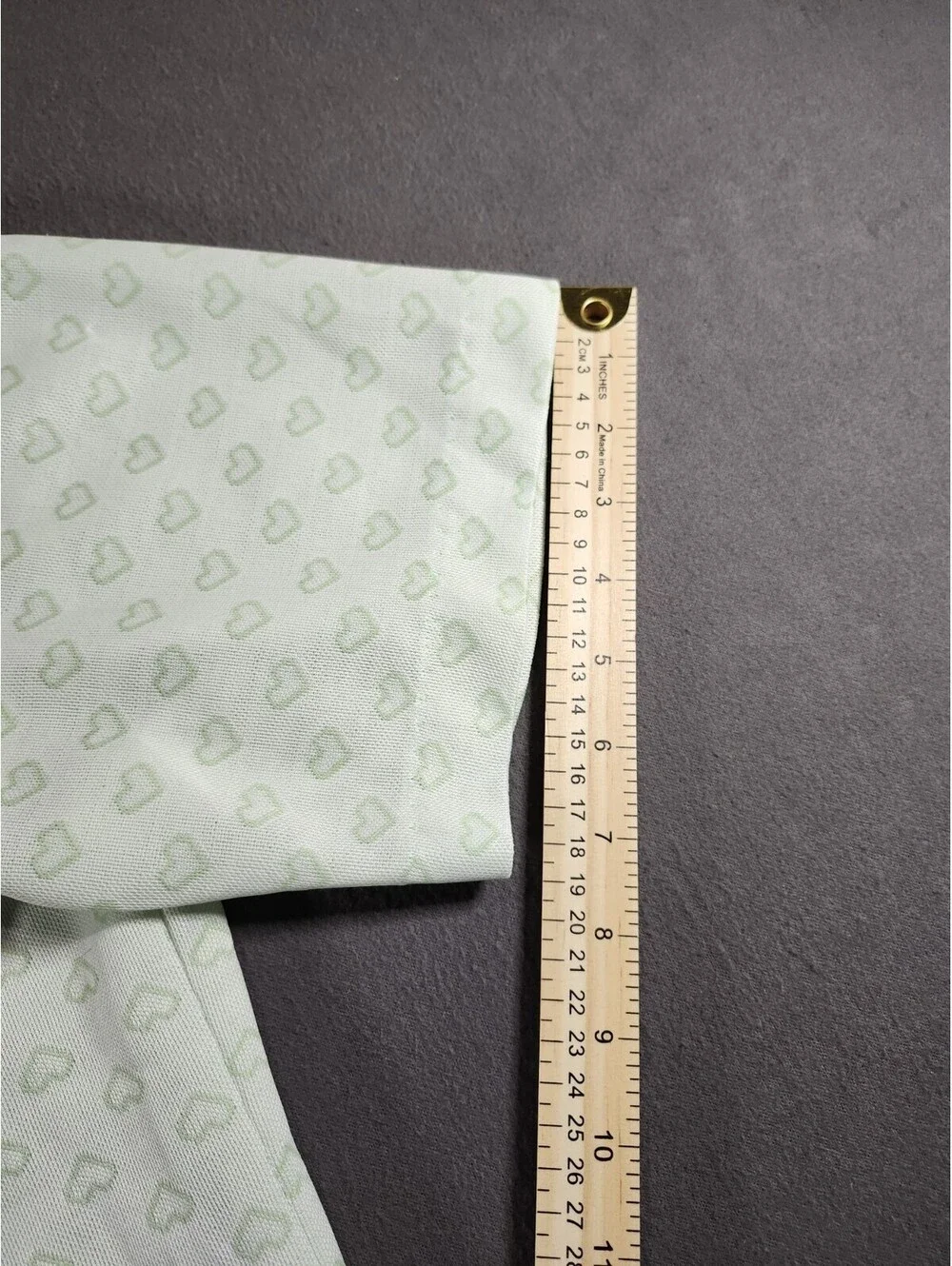 Women’s L Handmade 2pc Pajama Set Green/White Hearts Button-Front And 4 Pockets